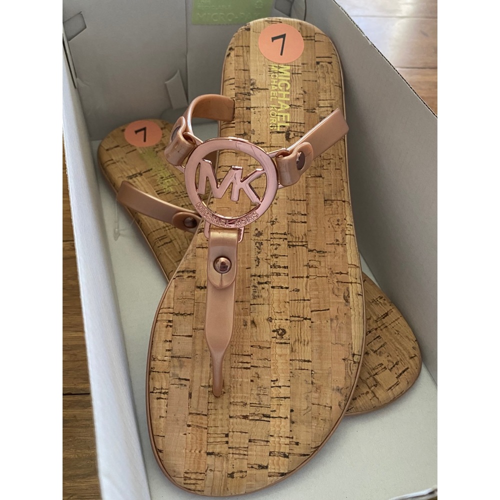 NEW, never worn, Michael Kors sandals! Rose gold